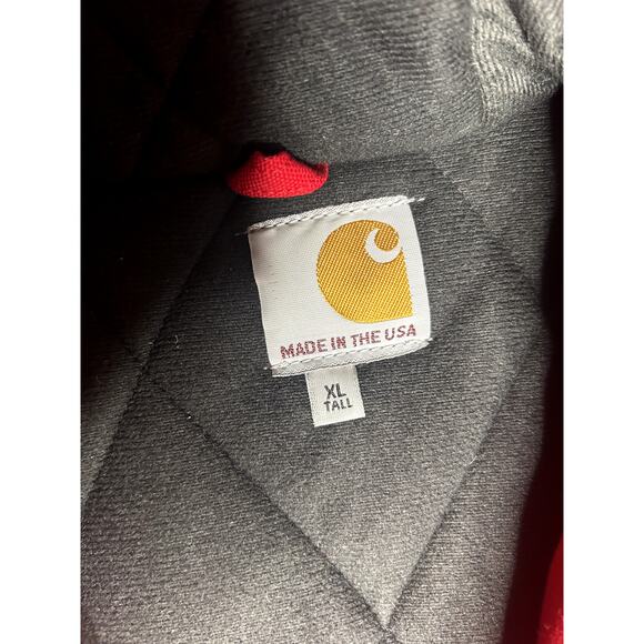 Vintage Carhartt Red Duck Canvas Hooded Jacket Coat - Picture 6 of 6